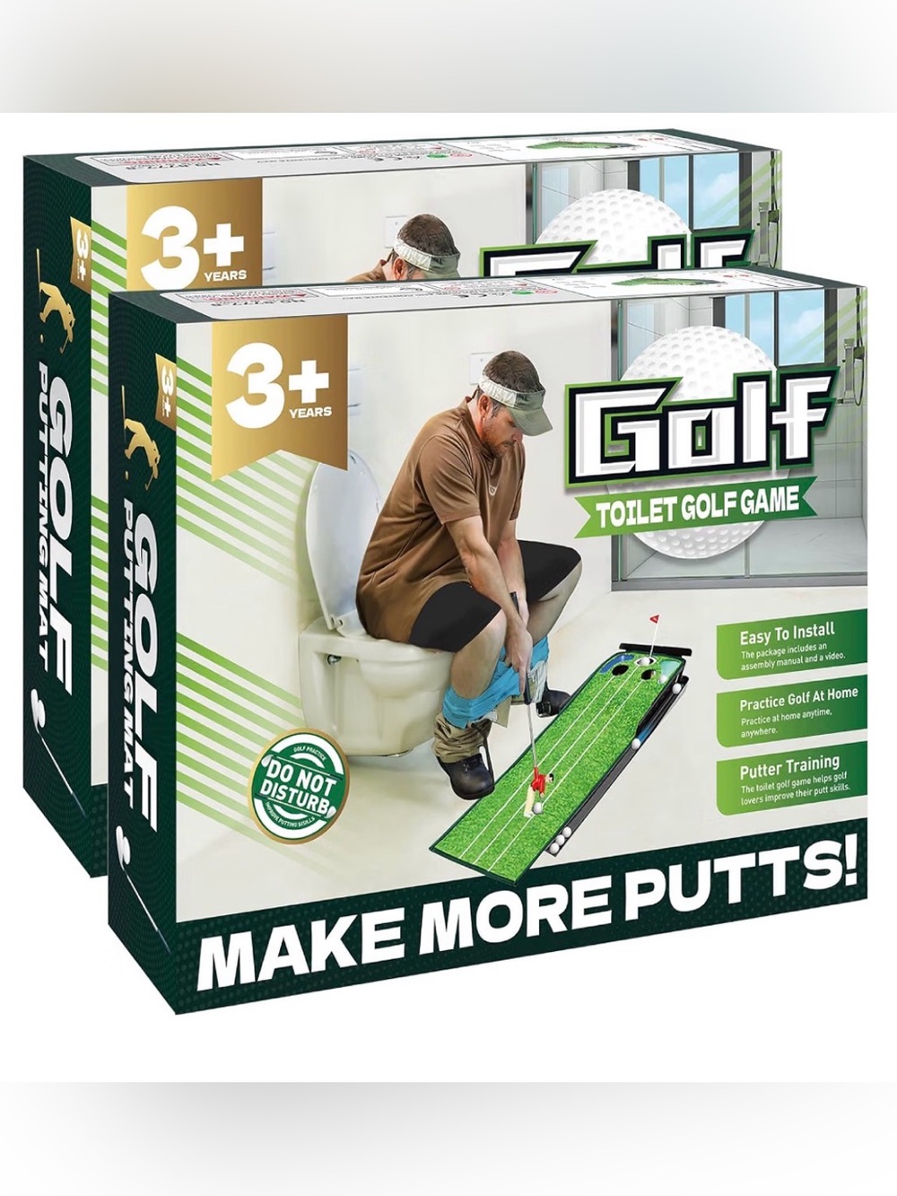 Gag gift 2 empty boxes.Toilet Golf Game not included .
